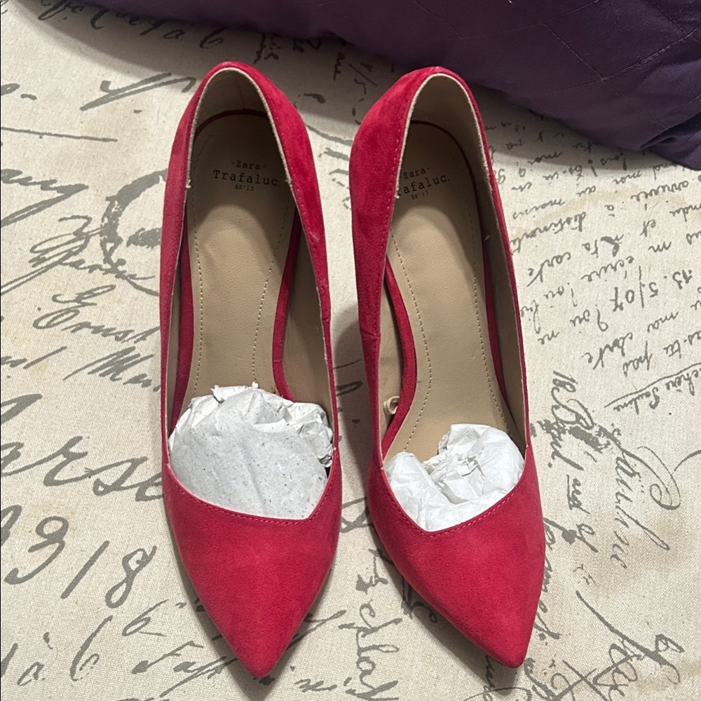 Zara Vibrant Red Heels